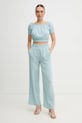 Βαμβακερή μπλούζα Dkny DJ5W2110 μπλε SS25