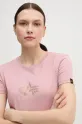 Alpha Industries t-shirt bawełniany Crystal T Wmn różowy 136063