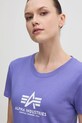 Oblečenie Bavlnené tričko Alpha Industries New Basic T Wmn 196051 fialová