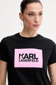 Îmbrăcăminte Karl Lagerfeld tricou din bumbac ASW17010 negru