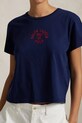 Βαμβακερό μπλουζάκι Polo Ralph Lauren σκούρο μπλε 211965108