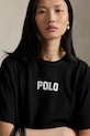 Бавовняна футболка Polo Ralph Lauren чорний 211965119