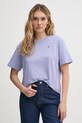 Одяг Бавовняна футболка Calvin Klein Jeans J20J225238 фіолетовий