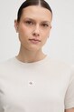 Хлопковая футболка Calvin Klein Jeans бежевый J20J225243