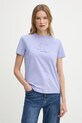 Calvin Klein Jeans t-shirt in cotone applique violetto J20J225256