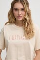 Calvin Klein Jeans tricou din bumbac bej J20J225578