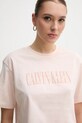 Хлопковая футболка Calvin Klein Jeans розовый J20J225578