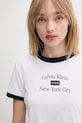 Ρούχα Βαμβακερό μπλουζάκι Calvin Klein Jeans LV047B808G λευκό