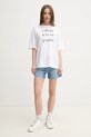 Calvin Klein Jeans tricou din bumbac LV047B827G alb SS25