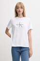 Bavlnené tričko Calvin Klein Jeans potlač biela LV047B865G