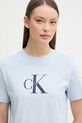 Calvin Klein Jeans t-shirt damski bawełniany niebieski LV047B865G