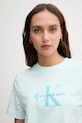 Calvin Klein Jeans t-shirt bawełniany turkusowy LV047B865G