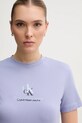 Бавовняна футболка Calvin Klein Jeans фіолетовий J20J225545