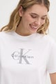 Bombažna kratka majica Calvin Klein Jeans bela LV047B864G