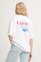 Calvin Klein Jeans t-shirt bawełniany bawełna biały LV047AB813