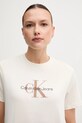 Дрехи Памучна тениска Calvin Klein Jeans LV047B863G бежов