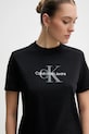 Bavlnené tričko Calvin Klein Jeans čierna LV047B863G