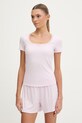 Guess t-shirt LIA z elastanem różowy O5GP02.KCQ72