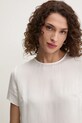 Fracomina bluză de mătase alb FR25ST1032W77401