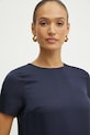 Fracomina maglietta in seta blu navy FR25ST1032W77401