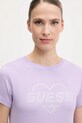 Памучна тениска Guess NARCISO виолетов V5GI10.K9RM1