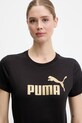 Bavlněné tričko Puma černá 631536