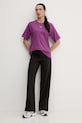 Puma t-shirt damski bawełniany Essential Relaxed 684971 fioletowy SS26