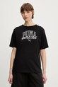 Βαμβακερό μπλουζάκι Puma στάμπα μαύρο 685031