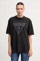 Bavlněné tričko Guess Originals kulatý černá M5GI10.K8FQ4