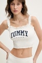 Хлопковый топ Tommy Jeans белый DW0DW20240