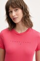 Ruházat Tommy Jeans pamut póló DW0DW20315 rózsaszín