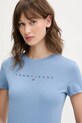 Ruházat Tommy Jeans pamut póló DW0DW20315 kék