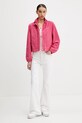 Бавовняний топ Tommy Jeans DW0DW20619 рожевий SS25