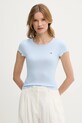 Tričko Tommy Jeans slim modrá DW0DW20623