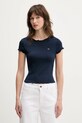 Tommy Jeans tricou uni bleumarin DW0DW20623