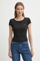 Tommy Jeans tricou uni negru DW0DW20623