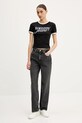 Памучна тениска Tommy Jeans DW0DW20631 черен SS25