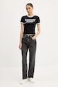 Tommy Jeans tricou din bumbac DW0DW20631 negru SS25