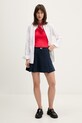 Tommy Jeans top bavlněný s elastanem DW0DW20673 červená SS26