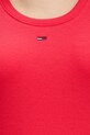 Tommy Jeans top bavlněný s elastanem DW0DW20673 červená