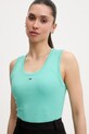 Tommy Jeans top bawełniany z elastanem turkusowy DW0DW20673