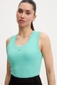 Tommy Jeans top bawełniany z elastanem turkusowy DW0DW20673