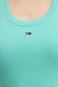 Tommy Jeans top bawełniany z elastanem DW0DW20673 turkusowy