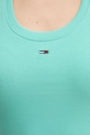 Tommy Jeans top bawełniany z elastanem DW0DW20673 turkusowy