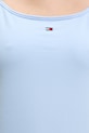 Tommy Jeans top dámský bavlněný s elastanem DW0DW20675 modrá