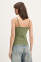 Odzież Tommy Jeans top damski bawełniany z elastanem DW0DW20675 zielony