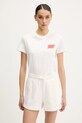 Tommy Jeans tricou din bumbac print alb DW0DW21338