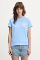 Tommy Jeans t-shirt bawełniany nadruk niebieski DW0DW21338