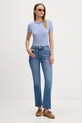 Oblečení Tommy Jeans basic tričko dámské bavlněné s elastanem 2-pack DW0DW21430 námořnická modř