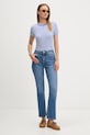 Oblečení Tommy Jeans basic tričko dámské bavlněné s elastanem 2-pack DW0DW21430 námořnická modř